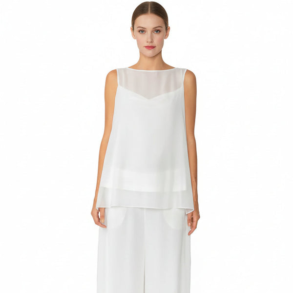 Chiffon Tank - 4701T-WHT