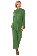 Soft Knit Asymmetric Tunic in Red - 4759T-RD