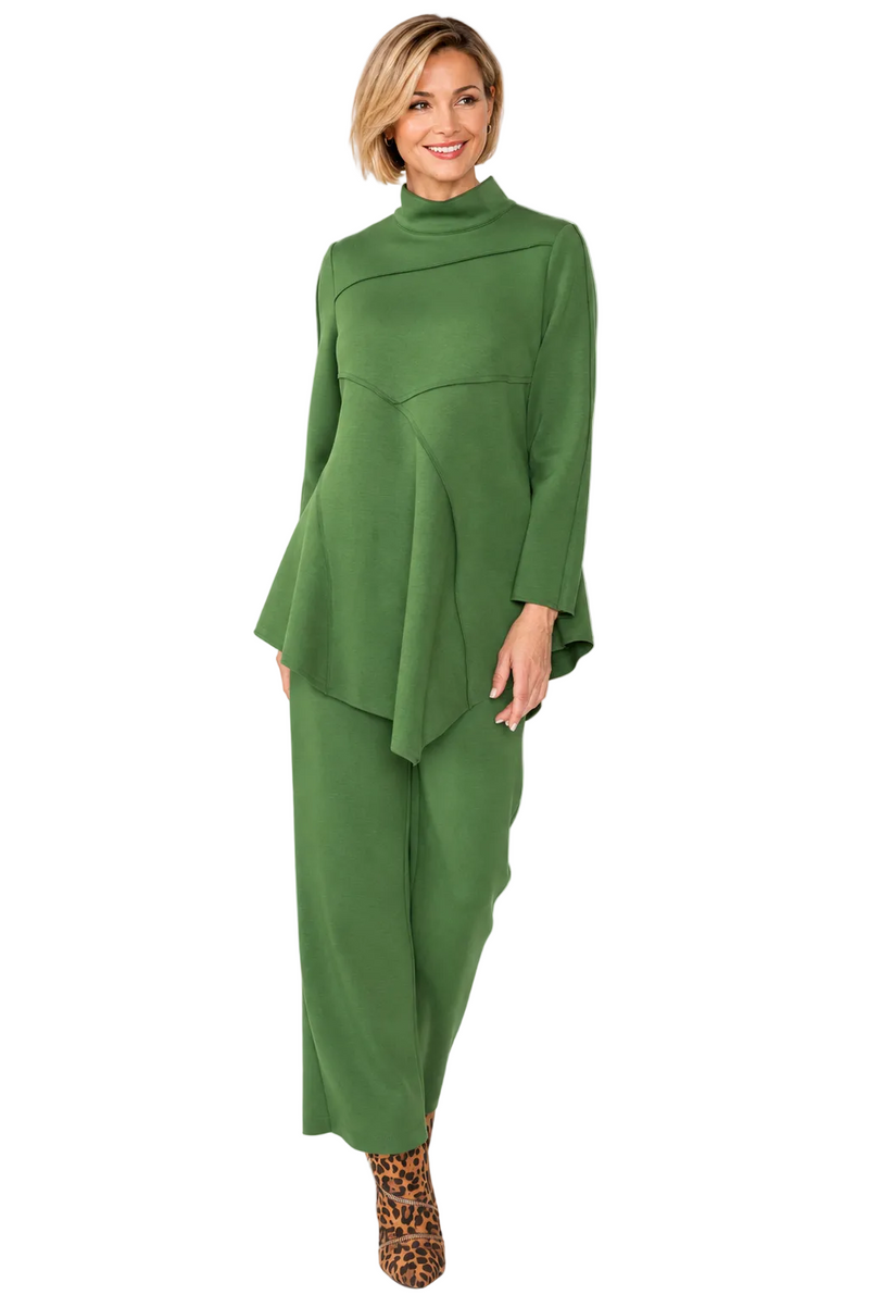 Soft Knit Asymmetric Tunic in Red - 4759T-RD