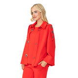 Eyelit Gromett Raglan Swing Jacket in Red - 4783J-RD - Size M Only!