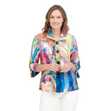 Colorful Paint Splash Lace-Net Jacket - 2401