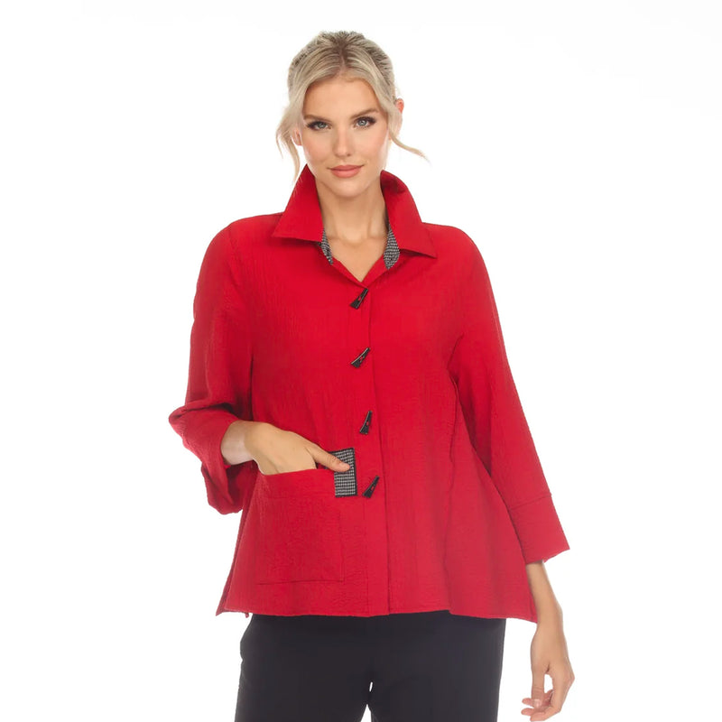 Moonlight Patch Pocket Trim Shirt in Red - 3649-RD