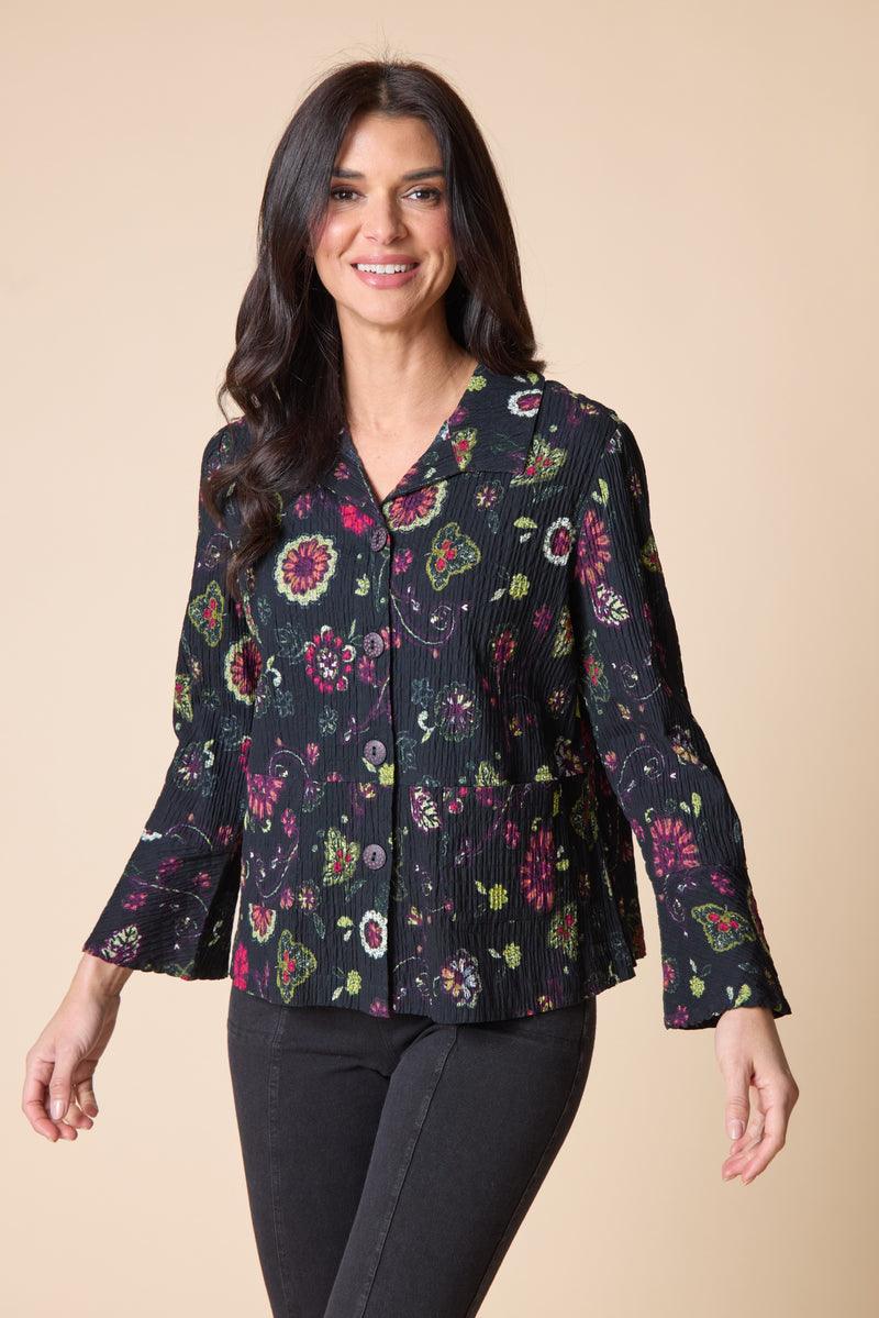 Habitat Floral Flounce Jacket - Black - image 2