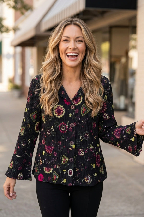 Floral Flounce Jacket - 48045