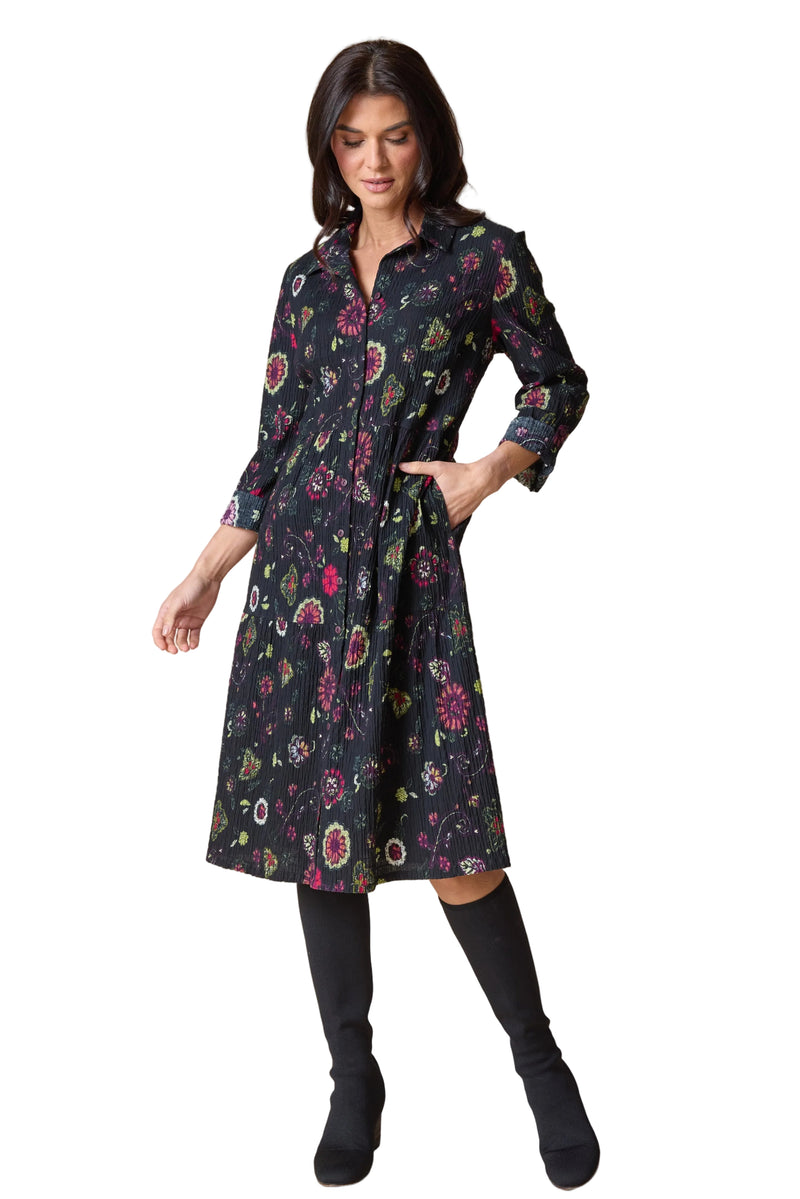 Habitat Floral Lanai Dress - Black - image 1