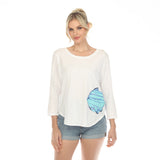 Striped Fish Long Sleeve Tee in White - 48104-WT