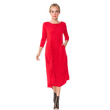 Draped Maxi Dress in Red - 4810D