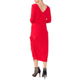 Draped Maxi Dress in Red - 4810D