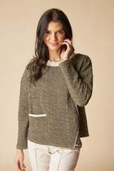 Crinkled Double Face Metro Pullover - 48111