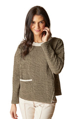 Habitat Crinkled Double Face Metro Pullover - UMBER - image 1