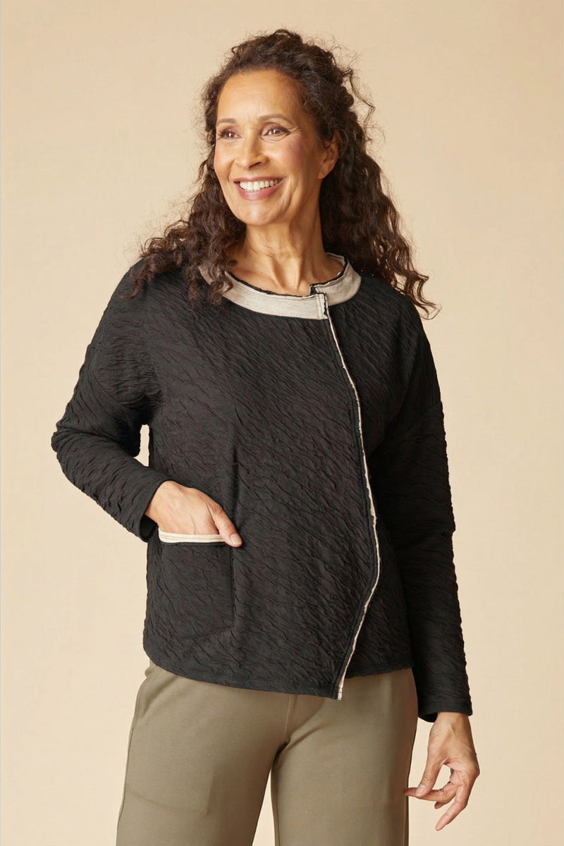 Crinkled Double Face Metro Pullover - 48111