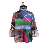 Abstract Art-Print Sweater Knit Short Jacket - 4836 - Size S Only!