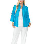 Tiered Peplum Jacket in Turquoise - 4646J-TQ