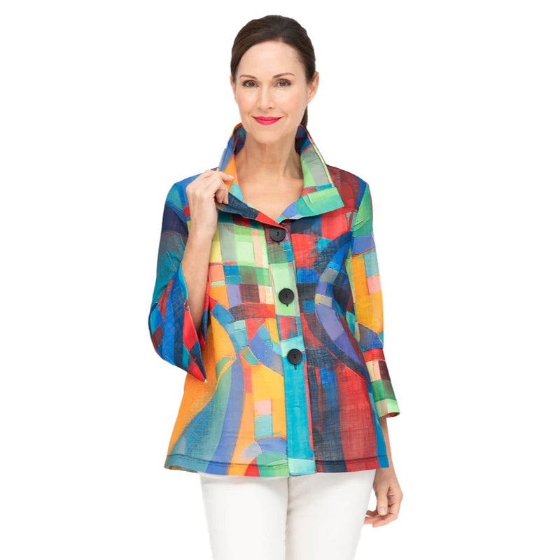 Damee Brushstroke Colorblock Flannel Jacket - 4853-MLT - Sizes L & XL Only!