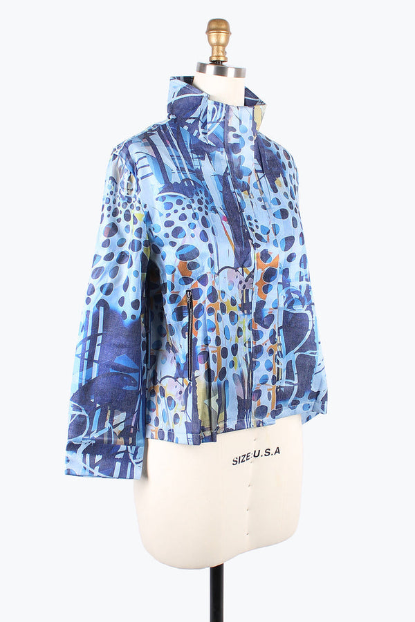 Damee Abstract Art-Print Short Jacket  - 4869-DNM