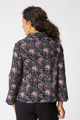 Batik Floral Flounce Jacket - 48745
