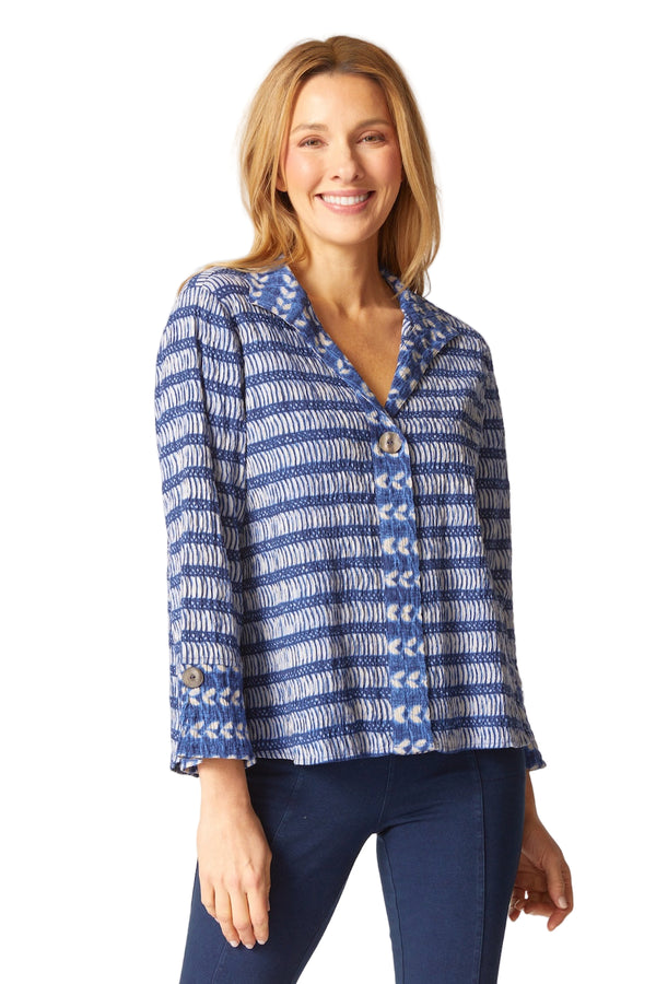 Hidden Placket Mixed Shirt - 48942