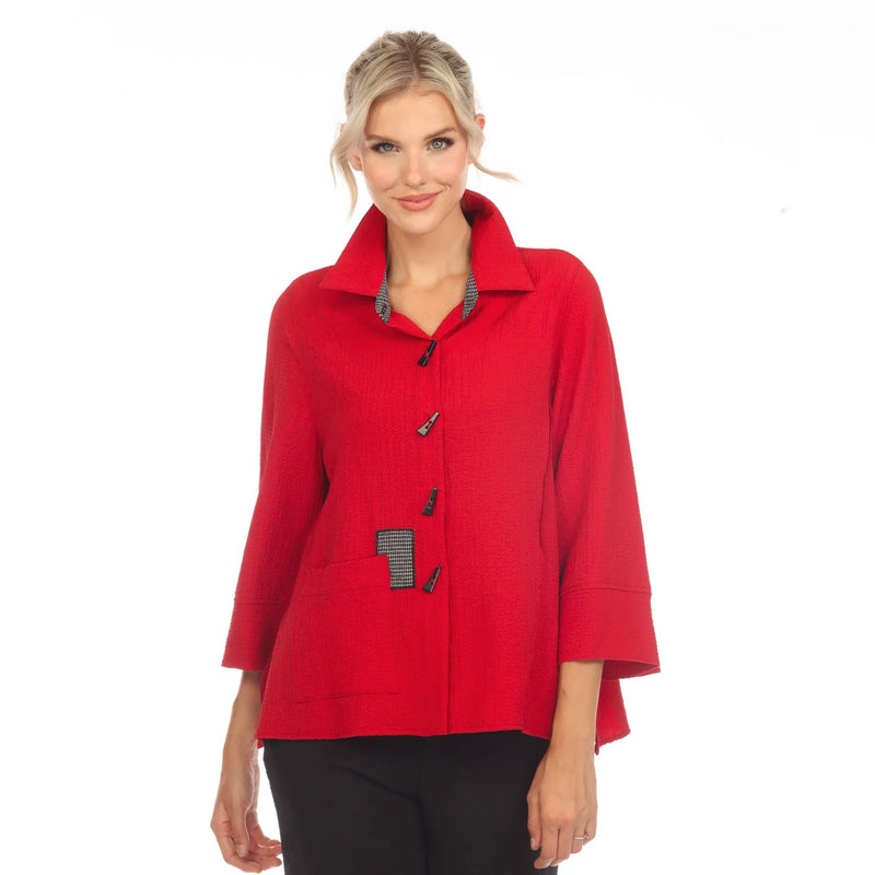 Moonlight Patch Pocket Trim Shirt in Red - 3649-RD