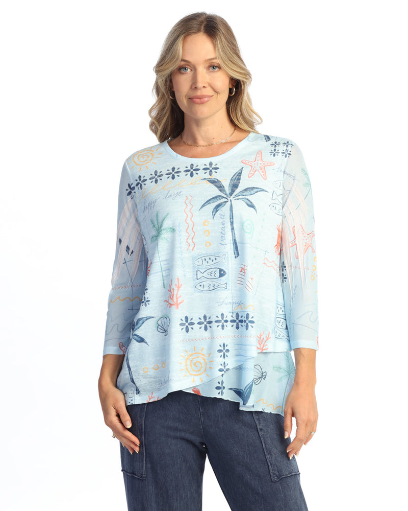 Burnout Tunic with Mesh Contrast - 49