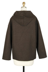 Soft Wool Blend Hoodie Jacket in Brown - 4900-BRN
