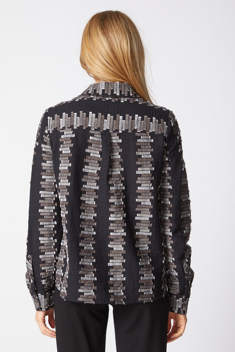 Embroidered Cotton Shaped Hem Shirt - 49224