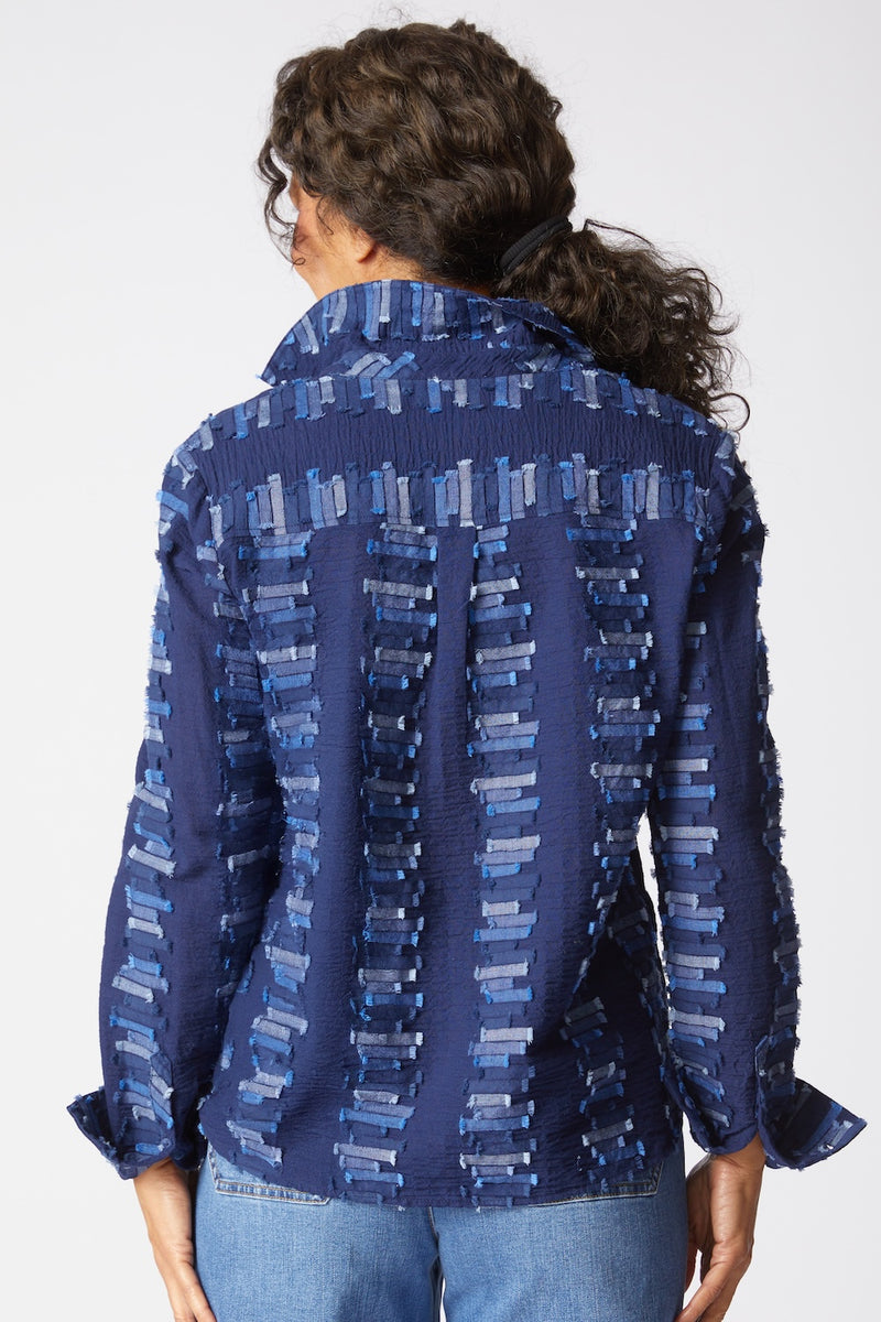 Embroidered Cotton Shaped Hem Shirt - 49224