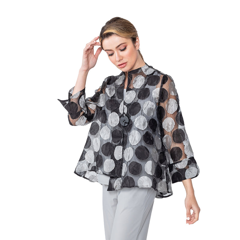 IC Collection Polka-Dot Organza Jacket - 4923J - Size XXL Only