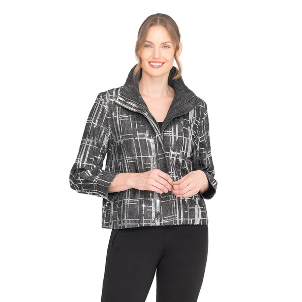 Sequin Denim Jacket - 4928-BLK