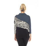 Colorblock Animal Print Tunic in Midnight - 4931T-MID - Sizes M & L