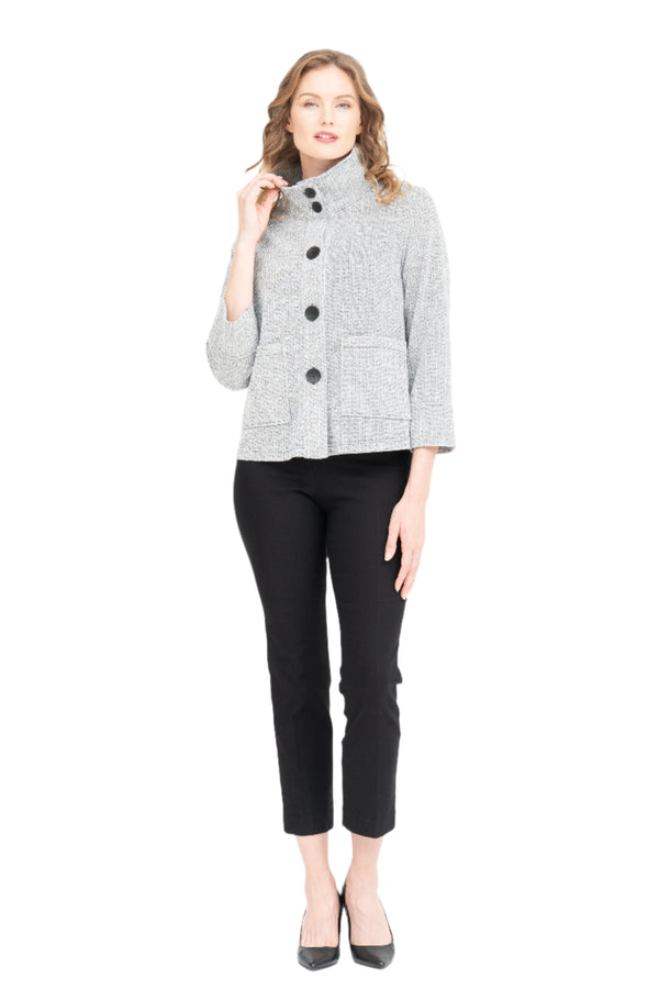 Heathered Soft Knit Jacket in Grey - 4949-GRY