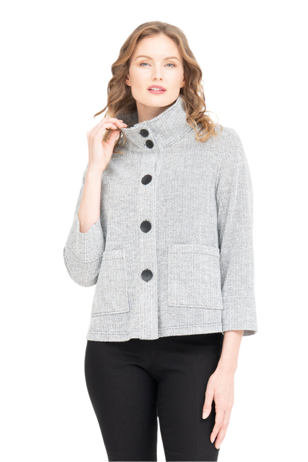 Heathered Soft Knit Jacket in Grey - 4949-GRY