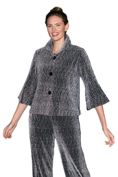 Short Sequin Jacket in Silver - 4952-SLV