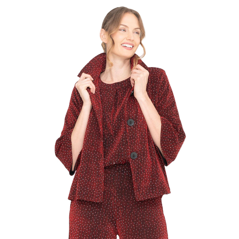 Sequin Jacket in Deep Red - 4952-RED