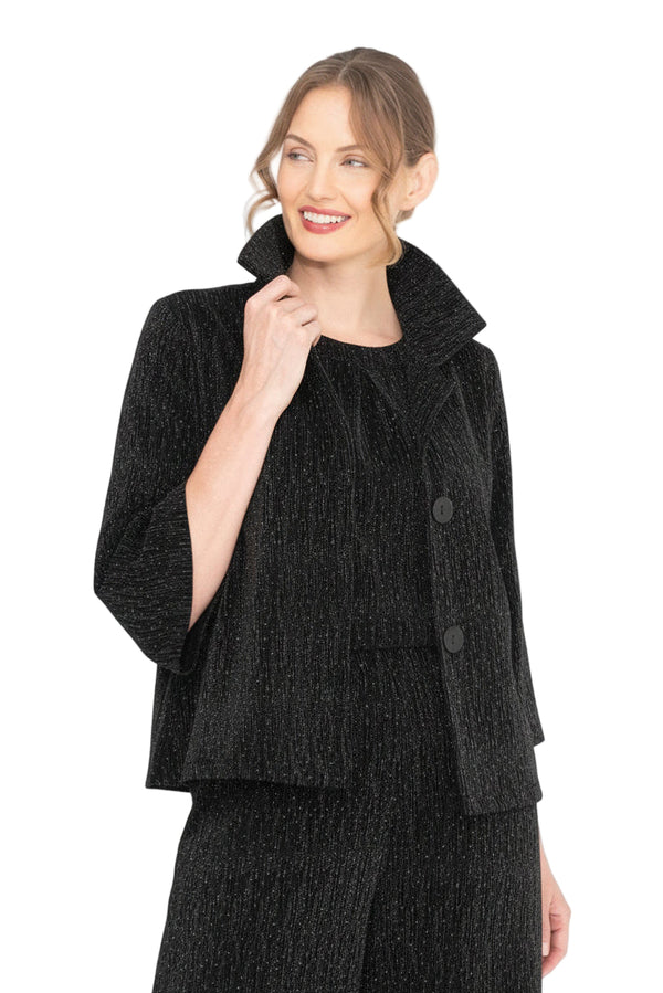 Short Sequin Jacket in Black - 4952-BLK
