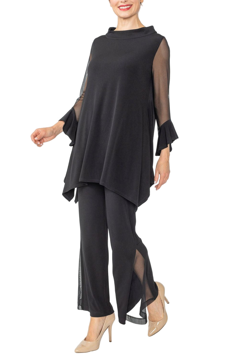 Mesh Sleeve Tunic in Black - 4953T-BLK