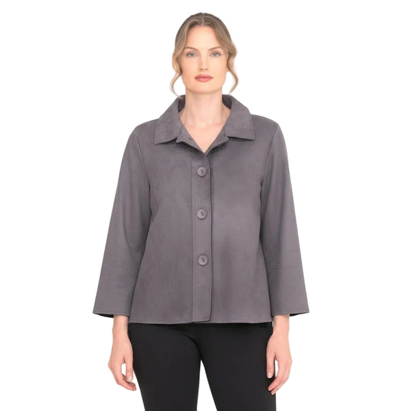 Classic Grey Microsuede Jacket - 4977-GRY