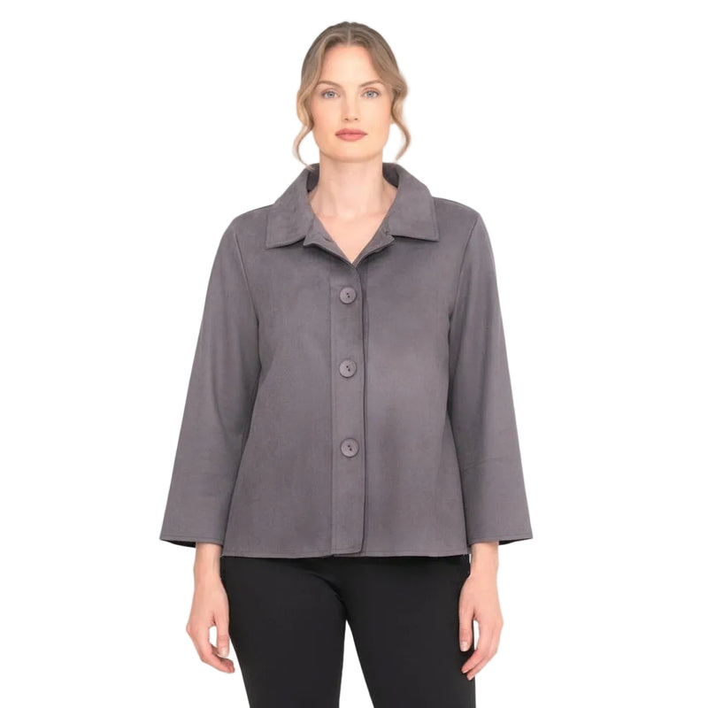 Classic Grey Microsuede Jacket - 4977-GRY