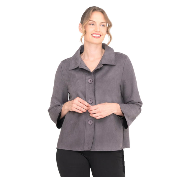 Classic Grey Microsuede Jacket - 4977-GRY