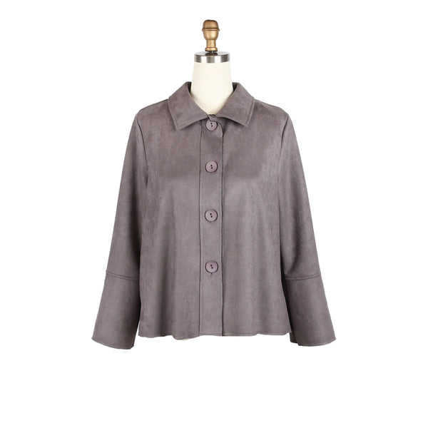 Classic Grey Microsuede Jacket - 4977-GRY