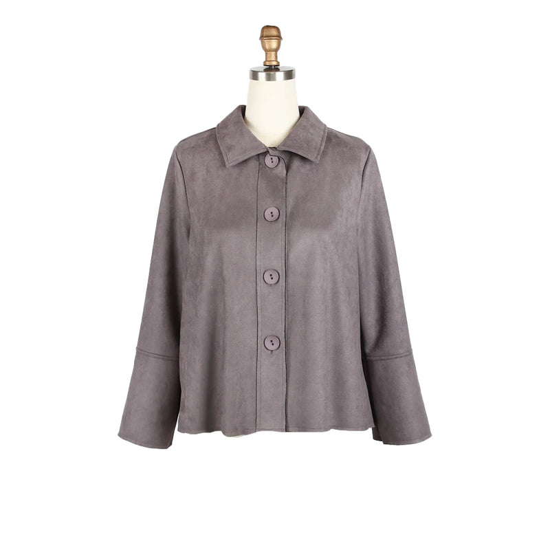 Classic Grey Microsuede Jacket - 4977-GRY