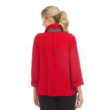 Patch Trim Shirt/Jacket in Red - 3649-RD