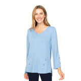 Relaxed V-Neck Soft Cotton Tunic - 83011