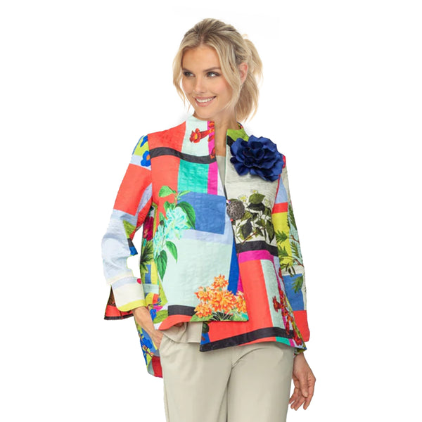 Just In! Colorblock Floral-Print Asymmetric Jacket in Multi - 7261J