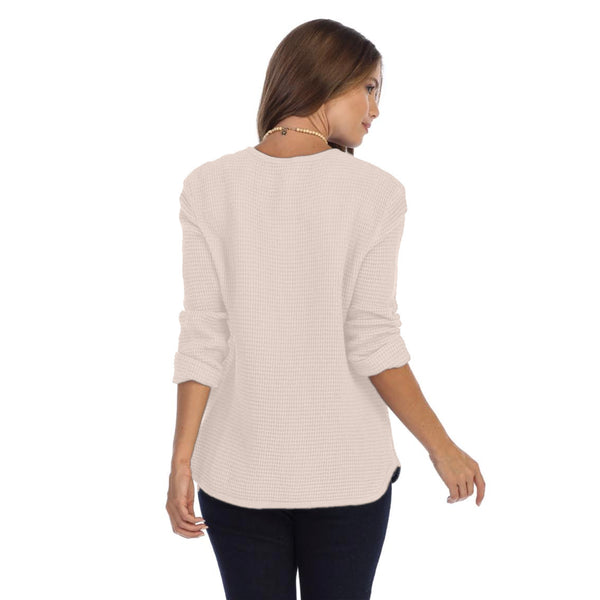 Lightweight Cotton Waffle Top in Soy Latte - C691-LTT