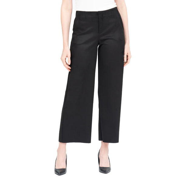 Microsuede Wide-Leg Pant in Black - 1224-BLK