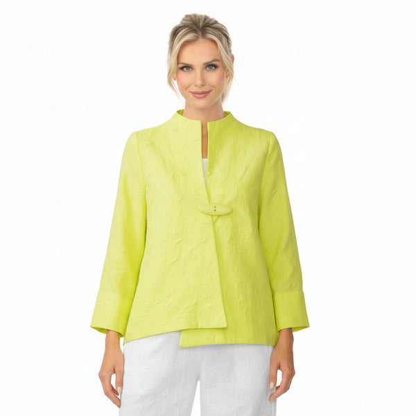 Textured Asymmetric Jacket in Chartreuse - 6439J-NN