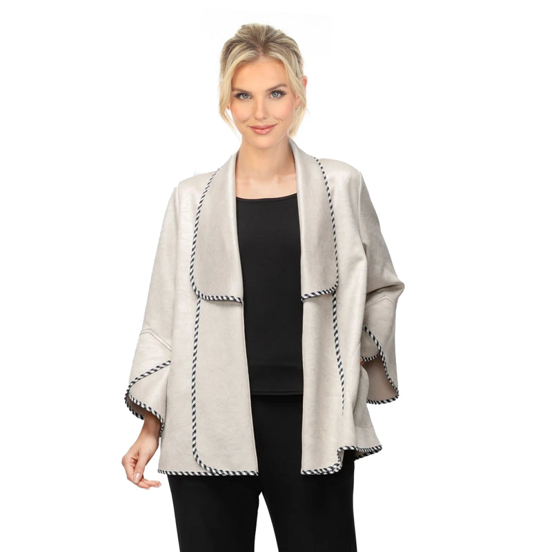 Faux Suede Open Front Jacket in Sand - 6916J