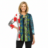 Mixed Floral Colorblock Jacket - 6166J - Size XL Only!
