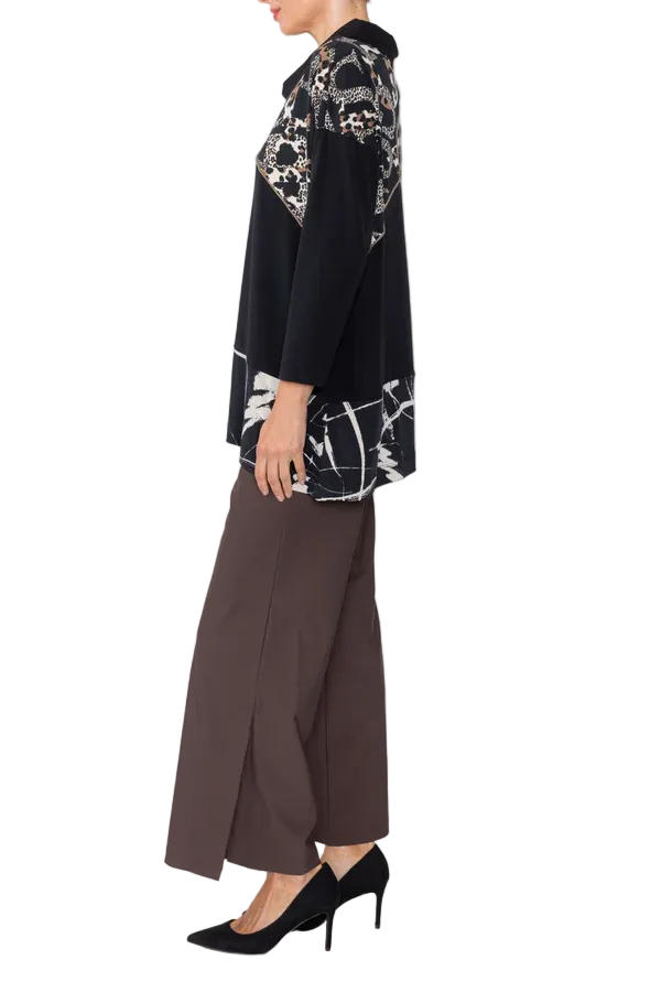 Mixed Animal Print & Solid Tunic - C1215T