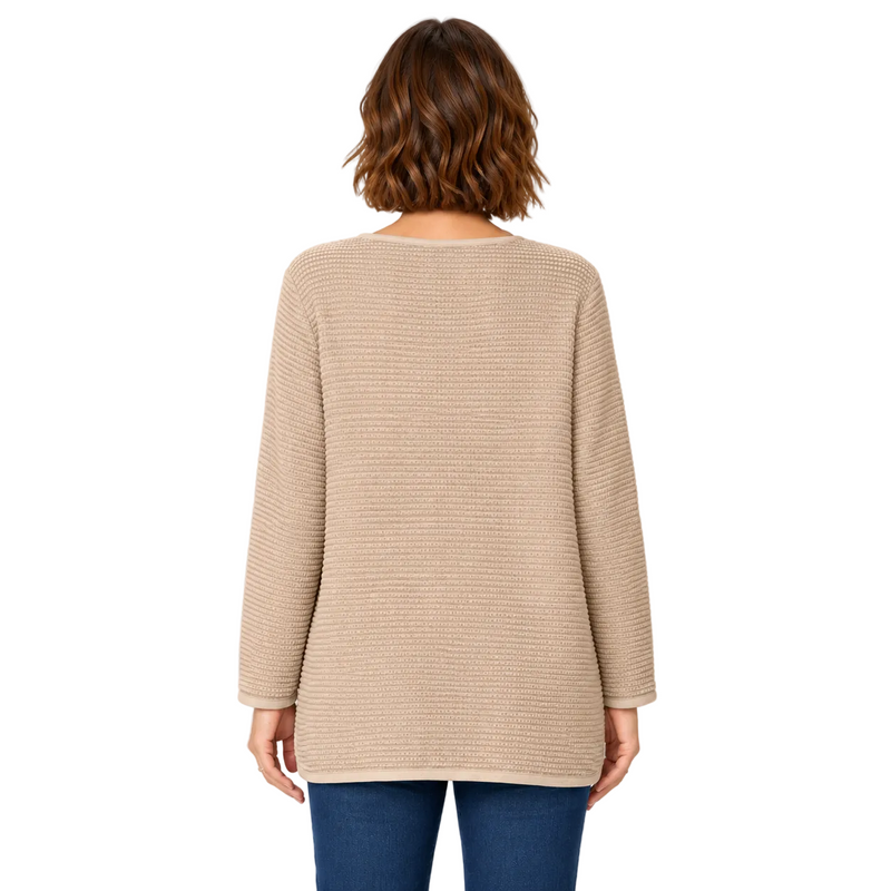 Waffle-Knit Cotton Tunic in Soy Latte - FW136-SL